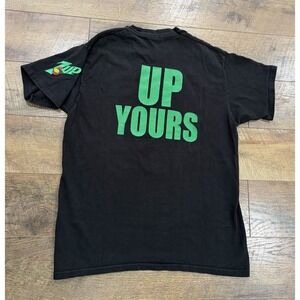 Vintage 7 Up Soda Take 7 Up Yours Funny Slogan Graphic Tee Black Large